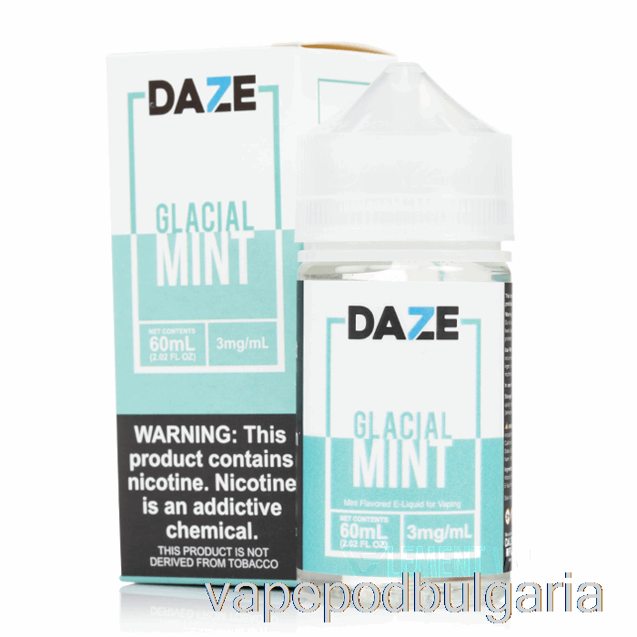 Vape 10000 Дръпки Glacial Mint - 7 Daze E-liquid - 100ml 12mg